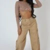 Zip Through Underbust Ribbed Top Sand -LoafLuxe Shop StudioSession 506 2
