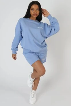 Graphic Qr Code Oversized Sweatshirt Bluebell -LoafLuxe Shop StudioSession 532 2