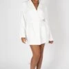 Wrap Belt Blazer Dress White -LoafLuxe Shop StudioSession 623 2
