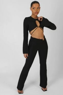 Bullring Detail Flare Trousers Black -LoafLuxe Shop StudioSession 720copy