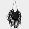The Western Black Pu Tassle Shoulder Bag -LoafLuxe Shop THEWESTERNTASSLEBLACK.1