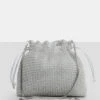 The Claudette Silver Diamante Draw String Crossbody Bag -LoafLuxe Shop bags13.0530019copy