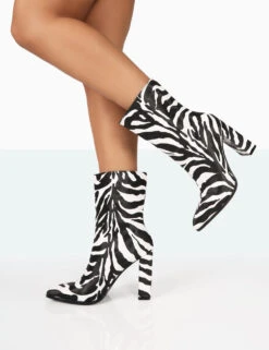 Bridget Zebra Printed PU Pointed Toe Block Heeled Ankle Boots 8 Bridget Zebra Printed PU Pointed Toe Block Heeled Ankle Boots -LoafLuxe Shop c3 8b55c351 043d 4f29 aa1b f8b3144679de