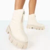Puffy Ecru Nylon Zip Up Chunky Sole Snow Ankle Boots -LoafLuxe Shop c 24998b24 6f6d 4f9b 8711 d51e3eb7445f