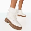 Snowy White Lace Up Chunky Sole Snow Ankle Boots -LoafLuxe Shop c f4452462 20a3 4a04 b7c7 f682a6643f98