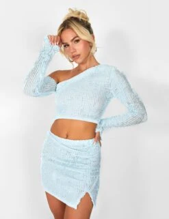 Textured Mini Skirt Blue -LoafLuxe Shop casey03.082997copy a7afeb90 f962 4bd1 8797 595741480586