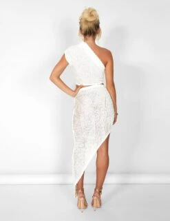 One Shoulder Textured Top White -LoafLuxe Shop casey03.083085copy