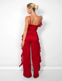 Public Desire Kaiia Chiffon Ruffle Wide Leg Trouser In Red -LoafLuxe Shop casey03.083825 7004c3f5 bf51 4ec3 9c5f 44a4d36903d7