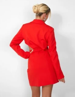 Public Desire Kaiia Wrap Waist Mini Blazer Dress In Red -LoafLuxe Shop casey03.083892