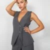 Public Desire Kaiia Strap Detail Waistcoat In Charcoal Grey -LoafLuxe Shop casey03.084422copy bcc3988f 0630 47e8 a415 7ddc74b33d86