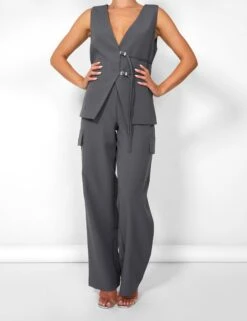 Public Desire Kaiia Wide Leg Cargo Trousers In Charcoal Grey 17 Public Desire Kaiia Wide Leg Cargo Trousers In Charcoal Grey -LoafLuxe Shop casey03.084436
