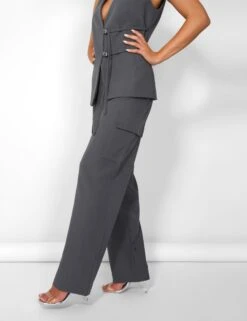 Public Desire Kaiia Strap Detail Waistcoat In Charcoal Grey -LoafLuxe Shop casey03.084446 2268647d aa14 4d20 b852 c9d2324485d0