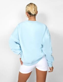 KAIIA SLOGAN OVERSIZED SWEATSHIRT LIGHT BLUE -LoafLuxe Shop casey03.084842copy