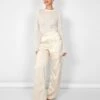 Kaiia Satin Wide Leg Cargos In Beige -LoafLuxe Shop casey03.085013copy