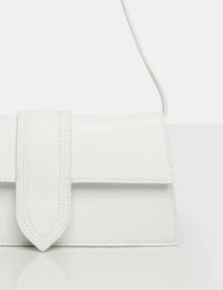 The Mani White Pu Shoulder Bag -LoafLuxe Shop detail10