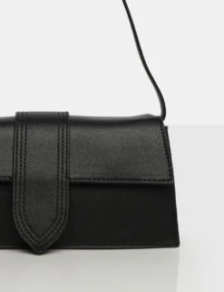 The Mani Black Pu Shoulder Bag -LoafLuxe Shop detail9