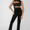 High Shine Vinyl Straight Leg Trousers Black -LoafLuxe Shop ecomkaiia12.10 599
