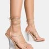 NOBU NUDE PU LACE UP ROUND TOE PERSPEX STILETTO HEELS -LoafLuxe Shop flipnude 1e4866b0 ace4 48c7 97e4 d139f57e29d7