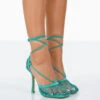 Longshot Turquoise Blue Sparkly Diamante Wrap Around Mesh Heels -LoafLuxe Shop front a9c6f60f 2a5d 4c59 8019 90f204dbba49