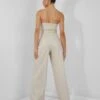 Bandeau Tailored Wide Leg Jumpsuit Stone -LoafLuxe Shop kaiia02.050043