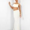 Slinky Ruched Bum Maxi Skirt Ecru -LoafLuxe Shop kaiia02.050160 0d256d85 9e4b 4465 b892 70e072614929
