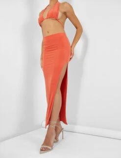Slinky Midaxi Skirt Orange -LoafLuxe Shop kaiia02.050386 95813e81 9ed2 4321 b7d6 2a8f58af4d13