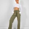 SPLIT HEM CARGO TROUSERS KHAKI -LoafLuxe Shop kaiia02.050469copy