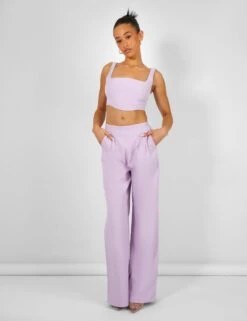 Tailored Wide Leg Trousers Lilac -LoafLuxe Shop kaiia02.050650 afbce9ad 386e 45dc b49c c8b32e883168