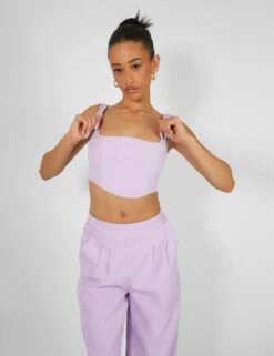 Tailored Wide Leg Trousers Lilac -LoafLuxe Shop kaiia02.050667 b673b6bf a4aa 40f4 a86a 91b7331cdb57