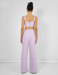 Tailored Wide Leg Trousers Lilac -LoafLuxe Shop kaiia02.050695