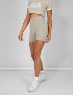 RIBBED CYCLING SHORTS STONE -LoafLuxe Shop kaiia02.052462copy