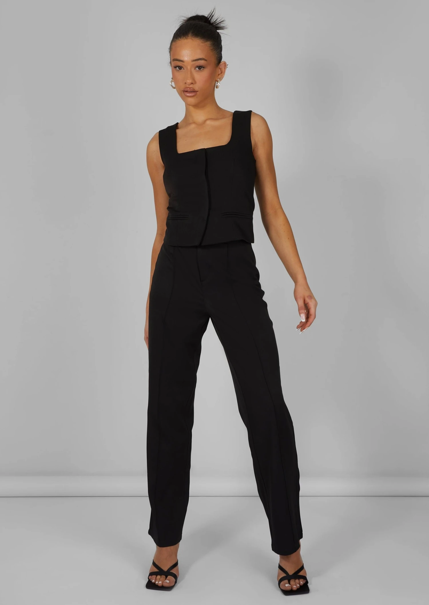 Tailored Extreme High Waisted Slim Leg Trousers Black 3 Tailored Extreme High Waisted Slim Leg Trousers Black