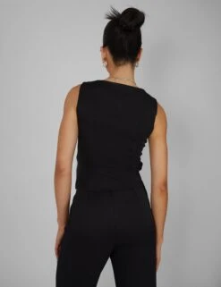 Tailored Square Neck Top Black -LoafLuxe Shop kaiia02.052917
