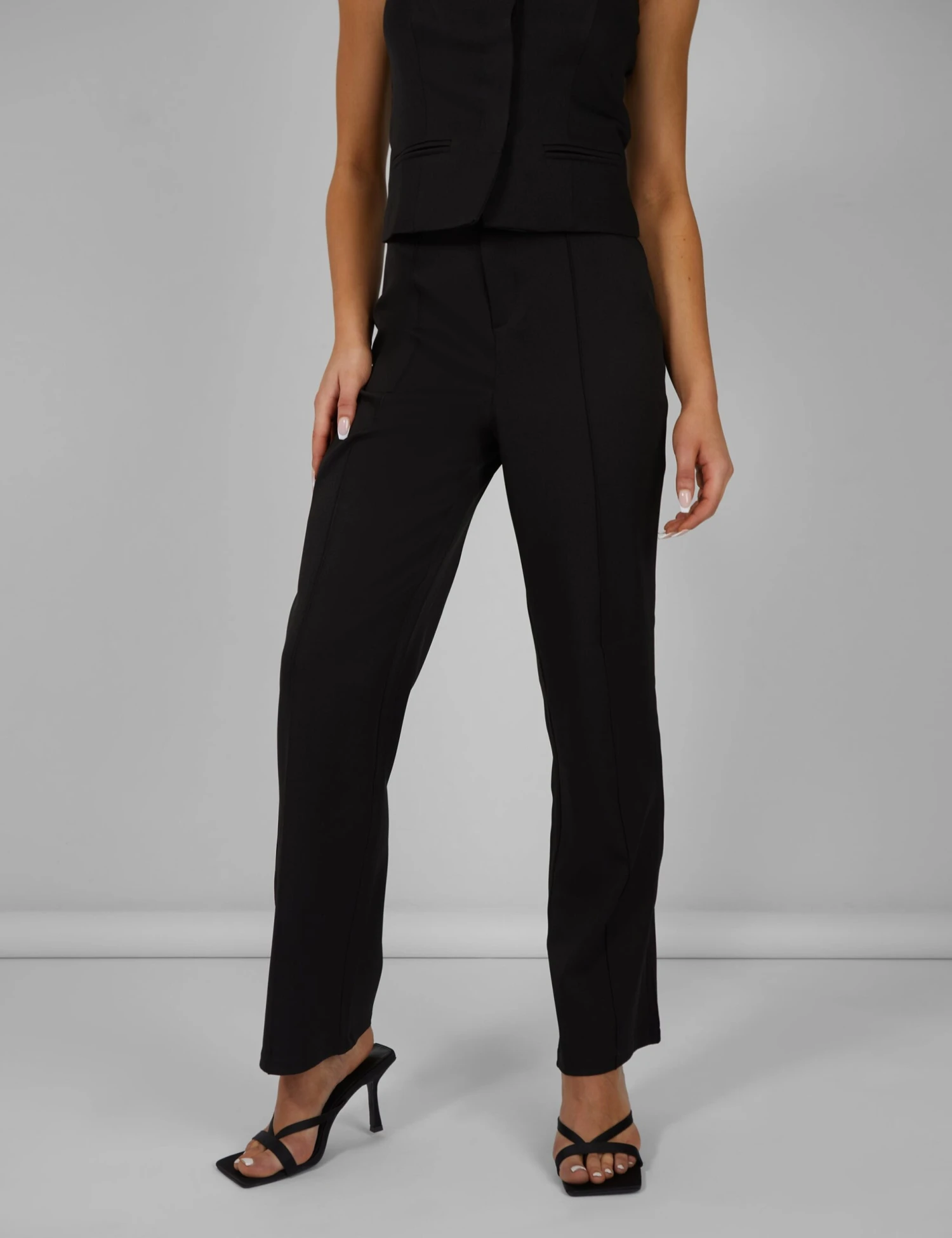 Tailored Extreme High Waisted Slim Leg Trousers Black 4 Tailored Extreme High Waisted Slim Leg Trousers Black - Image 2