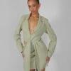 Twist Front Blazer Dress Sage -LoafLuxe Shop kaiia02.052980copy
