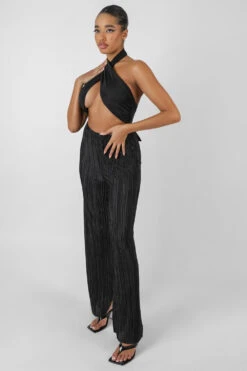 Plisse Trouser Black -LoafLuxe Shop kaiia11.10 907