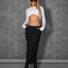 Long Sleeve Underbust Crop Top White -LoafLuxe Shop kaiiajan00059Jan262023copy