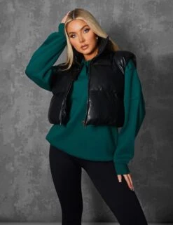 Pu Cropped Gilet Black -LoafLuxe Shop kaiiajan00185Jan262023copy