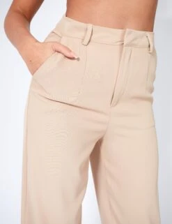 Split Detail High Waisted Dad Trouser Sand -LoafLuxe Shop kaiiajan202300033copy