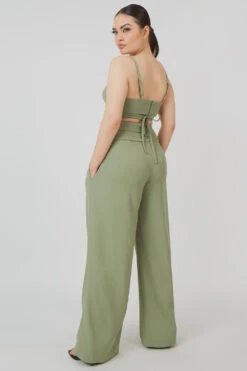 Premium Tie Wrap Detail Bralet Sage -LoafLuxe Shop mtop0021 4523