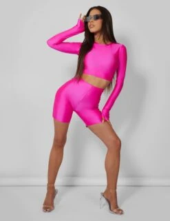 Second Skin Long Sleeve Fitted T-shirt Hot Pink -LoafLuxe Shop pdc21.033900Mar212023copy