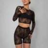 Second Skin Lace Long Sleeve Fitted T-shirt Black -LoafLuxe Shop pdc21.034629Mar212023copy