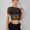 Mesh Fitted T-Shirt Black -LoafLuxe Shop pdc21.034784Mar212023copy