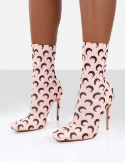 Saturn Return Pink Pointed Toe Stiletto Printed Sock Boots -LoafLuxe Shop saturnpinkdetail 5f200dbc 106d 46c7 a4ff 8d31a36c5a4c
